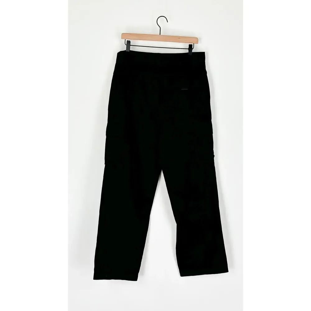 Hours Collection Mens Cargo Pants Size Large Black New 32x30 Y2K Wide Leg